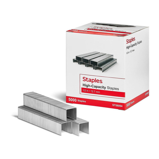 Staples High-Capacity Staples 1/2" Leg Length 15000/Carton ST58094-USVS