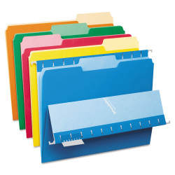 Pendaflex Interior File Folders 1/3 Cut Top Tab Letter Bright Assortment 100/Box