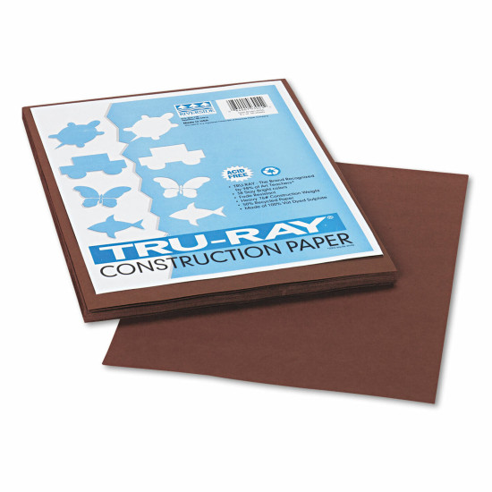 Pacon Tru-Ray 9" x 12" Construction Paper Dark Brown 50 Sheets (P103024)