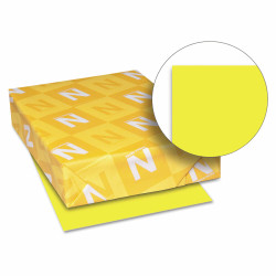 Neenah Paper Astrobrights Colored Card Stock 65 lb. 8-1/2 x 11 Lift-Off Lemon