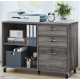 35" W Mobile Lateral Filing Cabinet Wood 3-Drawer File Organizer Home Office